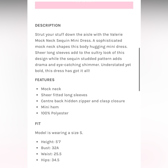 ‘Valerie’ mock neck sequin mini dress - Picture 2 of 4